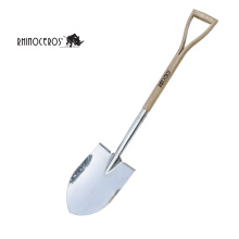 Perfect Durable Garden Tool Comfortable Wooden Handle Gardening Spade  Round Point Shovel